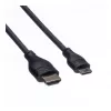 ROLINE HDMI ātrgaitas kabelis ar Ethernet, HDMI Type A vīrišķais uz Mini HDMI Type C vīrišķais, 1 m, melns