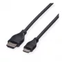 ROLINE HDMI ātrgaitas kabelis ar Ethernet, HDMI Type A vīrišķais uz Mini HDMI Type C vīrišķais, 1 m, melns