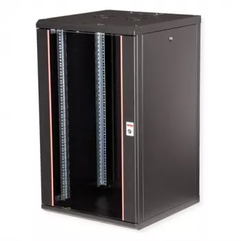 ROLINE Pro 20U 19 collu sienas montāžas tīkla skapis 600x600 mm, dziļi melns (RAL 9005) 26.21.0179