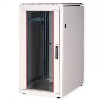 ROLINE Pro tīkla skapis 22U 600x800mm ar stikla durvīm, gaiši pelēks RAL 7035 26.21.0050