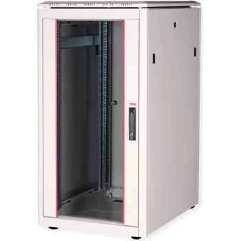 ROLINE Pro tīkla skapis 22U 600x800mm ar stikla durvīm, gaiši pelēks RAL 7035 26.21.0050