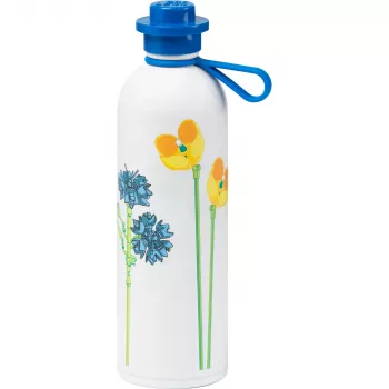 ROOM COPENHAGEN LEGO Insulated Bottle THERMO BOTTLE WILD FLOWERS, 0.56 Litru Balta Pudele ar Pļavas Ziedu Motīvu, Nerūsējošais Tērauds, 1 Gabals (40480803)