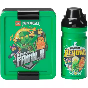 Room Copenhagen LEGO Lunch Box Set Ninjago Green Black 2-Piece