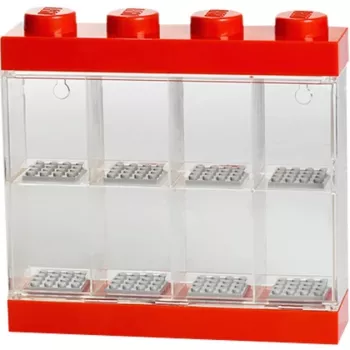 Room Copenhagen LEGO Minifigūru vitrīna 8 caurspīdīga sarkana