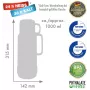 ROTPUNKT Stikla vakuuma termokanna 1.0L Shiny Fox Red