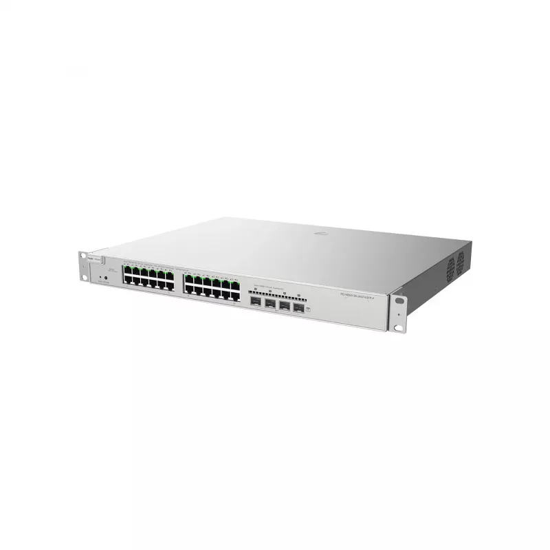 Ruijie Networks RG-NBS5200-24GT4XS-P 24 portu Gigabit Layer 3 pārvaldāms PoE+ komutators ar 4 x 10G SFP+ augšupielādes portiem