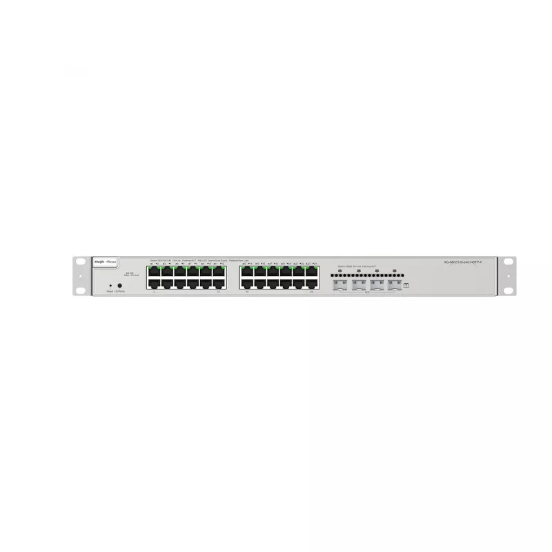 Ruijie Networks RG-NBS5200-24GT4XS-P 24 portu Gigabit Layer 3 pārvaldāms PoE+ komutators ar 4 x 10G SFP+ augšupielādes portiem