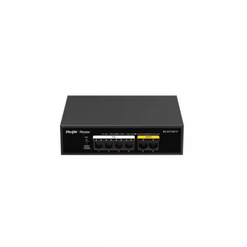 Ruijie RG-ES106F-P 6 portu Fast Ethernet PoE komutators, 4 PoE+ porti, 54W budžets, nevadāms, melns