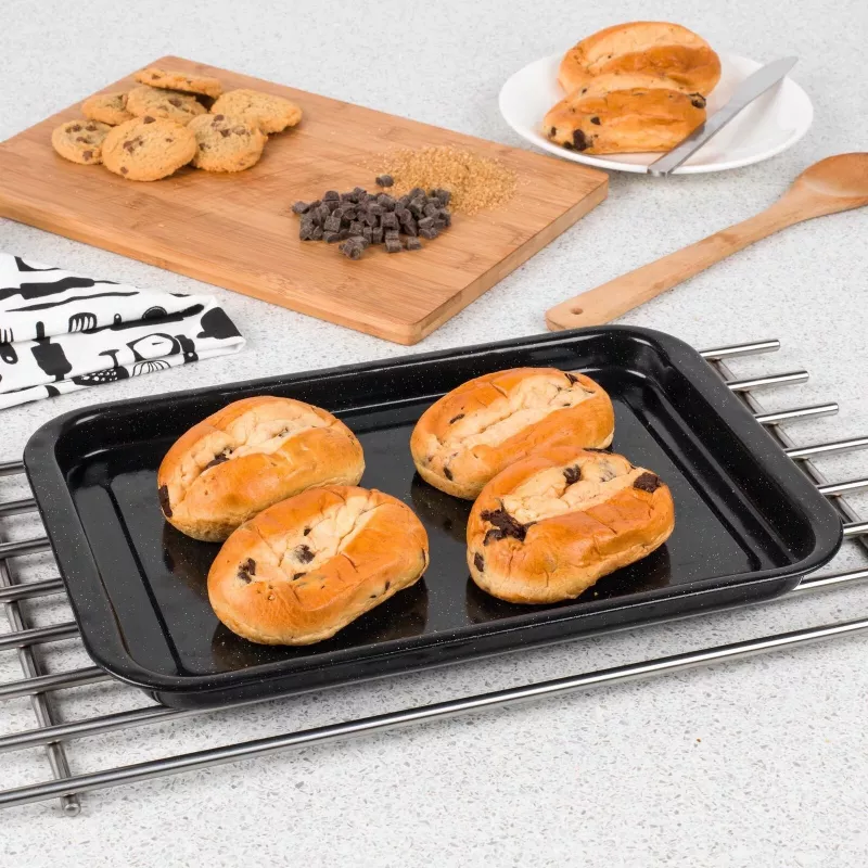 Russell Hobbs CW114712EU 36cm Cepšanas Paplāte - Oglekļa Tērauds, Nelīpošs, Taisnstūrveida, Melna