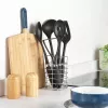 Russell Hobbs RH03026EU7 5 daļu virtuves piederumu komplekts ar rotējošu statīvu, melns un sudrabs