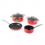 Russell Hobbs RH03821 Riviera 4-daļīgs pannu komplekts, sarkans