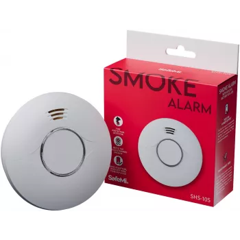 SAFEMI SHS-10S dūmu detektors - fotoelektriskais, 10 gadu iebūvēta baterija, 5 gadu garantija
