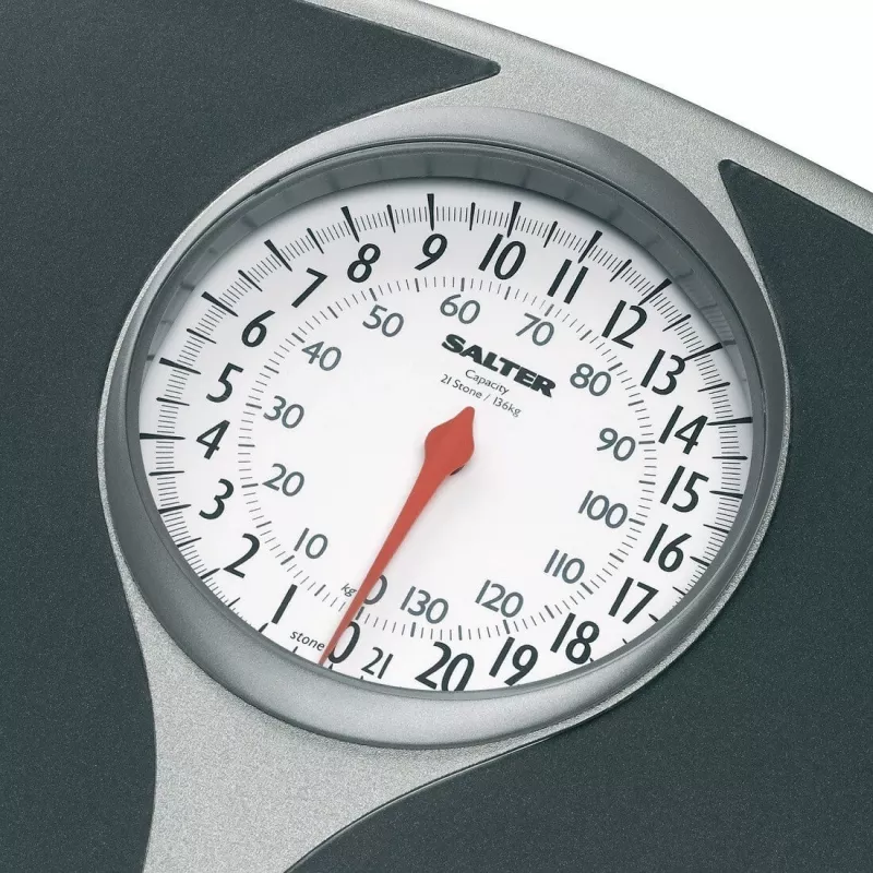 Salter 148 BFEU12 mehāniskie svari - balts, 130 kg ietilpība, analogais ciparnīca