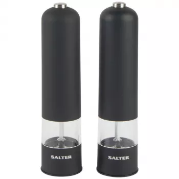 Salter 7524 BKXRUP3 Soft-Touch Electric Mill Set, Matte Black