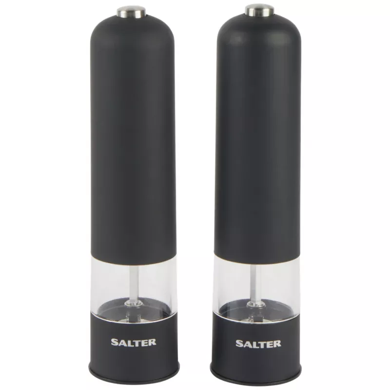 Salter 7524 BKXRUP3 Soft-Touch Electric Mill Set, Matte Black