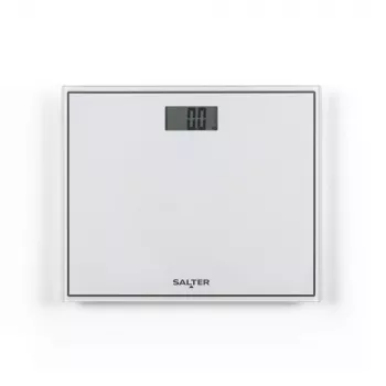 Salter 9207 WHCFEU12 Compact Glass Electronic Bathroom Scale, White