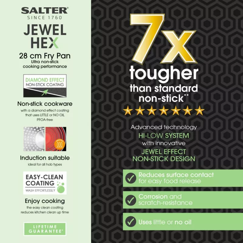 Salter BW11621SA3 Jewel Hex 28cm Cepšanas panna