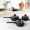 Salter BW12877AS Cosmos Keramikas Nepiedegoša 16cm Katliņš, Melns Ārpuse, Krēmkrāsas Iekšpuse, Piemērots Indukcijai