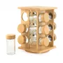 Salter BW14238 Bamboo Rotating Spice Rack ar 16 stikla burciņām