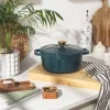 Salter BW14433GR Chester 2L Shallow Cast Iron Casserole Pot 20 cm, Green