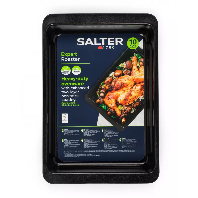 Salter BW14525 Expert Roaster - Melns, 40 cm, oglekļa tērauds, nepiedegošs pārklājums