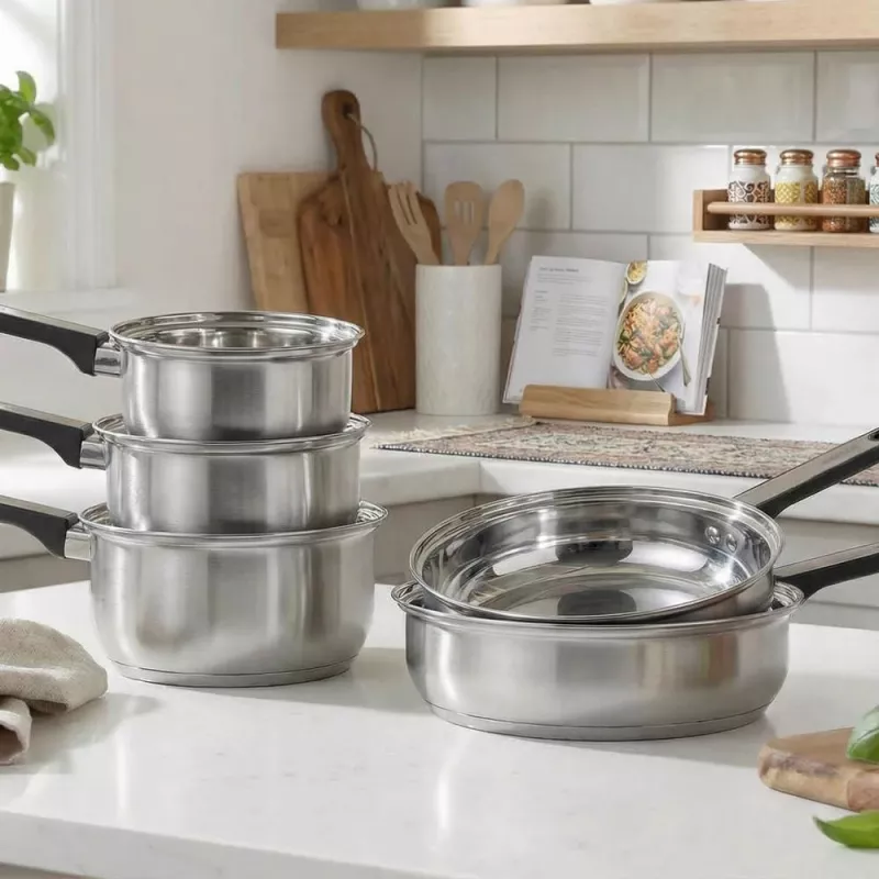 Salter BW14629 Expert 5 Piece Pan Set - Forged Aluminium, Non-Stick, Induction Compatible, Black