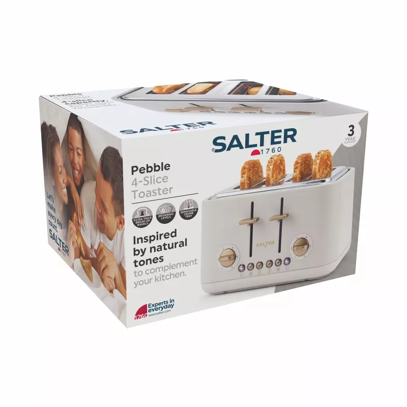 Salter EK5823OBVDE Pebble 4-Slice Toaster - Obsidian Black