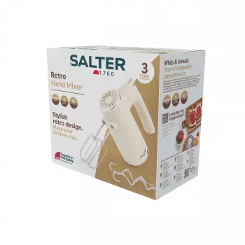 Salter EK6684CRMVDE Retro rokas mikseris 250W krēmkrāsā