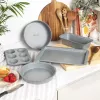 Salter Marblestone 37cm Cepšanas Paplāte - Nelīpošs Oglekļa Tērauds, Pelēks Marmora Efekts