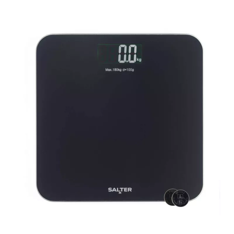 Salter SA00600BCFEU12 Brushed Finish Electronic Scale - Black, 5 kg Digital Kitchen Scale