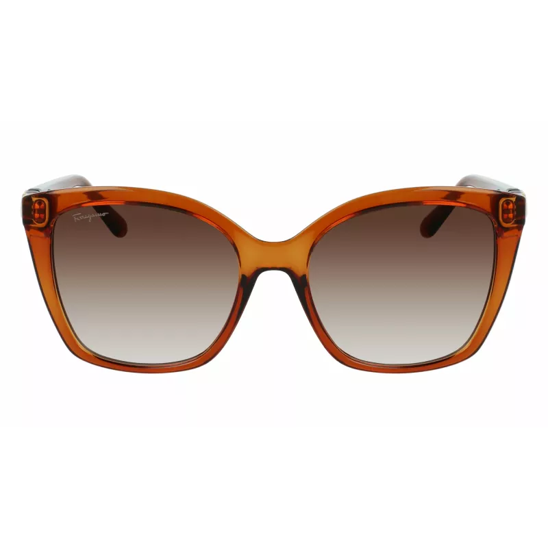 Salvatore Ferragamo SF1026S-261 Sieviešu kaķacs formas saulesbrilles Havana Brūns gradients 54mm