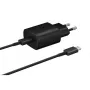 Samsung 25W ceļojumu lādētājs + USB-C/USB-C datu kabelis melns (OOB Bulk) (EP-TA800EBE + EP-DA905BBE)