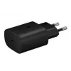 Samsung 25W USB-C Super ātrās uzlādes ceļojumu adapteris ar USB-C uz USB-C kabeli - Melns