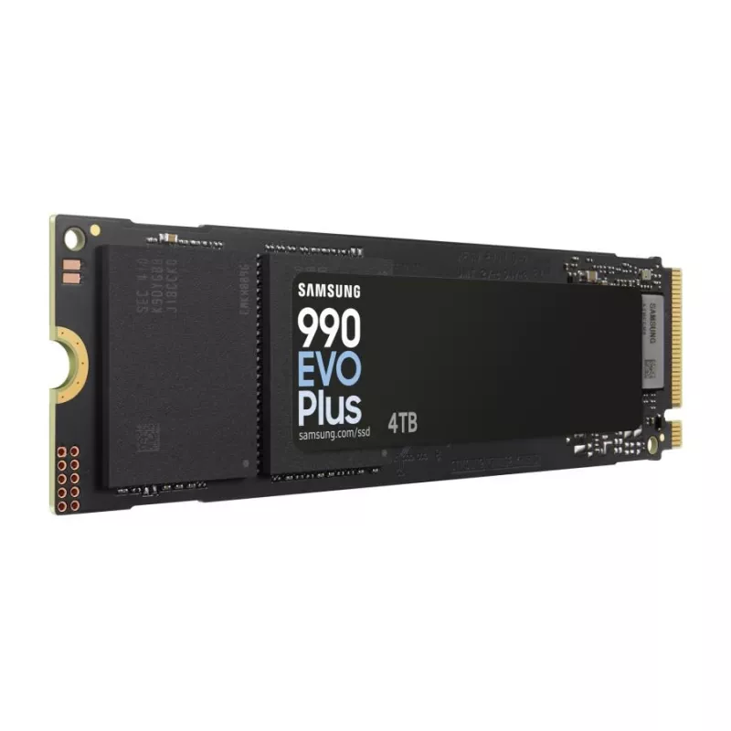 Samsung 990 EVO Plus 4TB M.2 PCIe 4.0 NVMe SSD, 7150 MB/s lasīšana, 6900 MB/s rakstīšana, 1.35M IOPS, melns