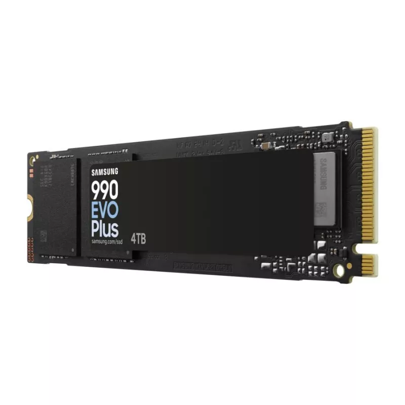 Samsung 990 EVO Plus 4TB M.2 PCIe 4.0 NVMe SSD, 7150 MB/s lasīšana, 6900 MB/s rakstīšana, 1.35M IOPS, melns