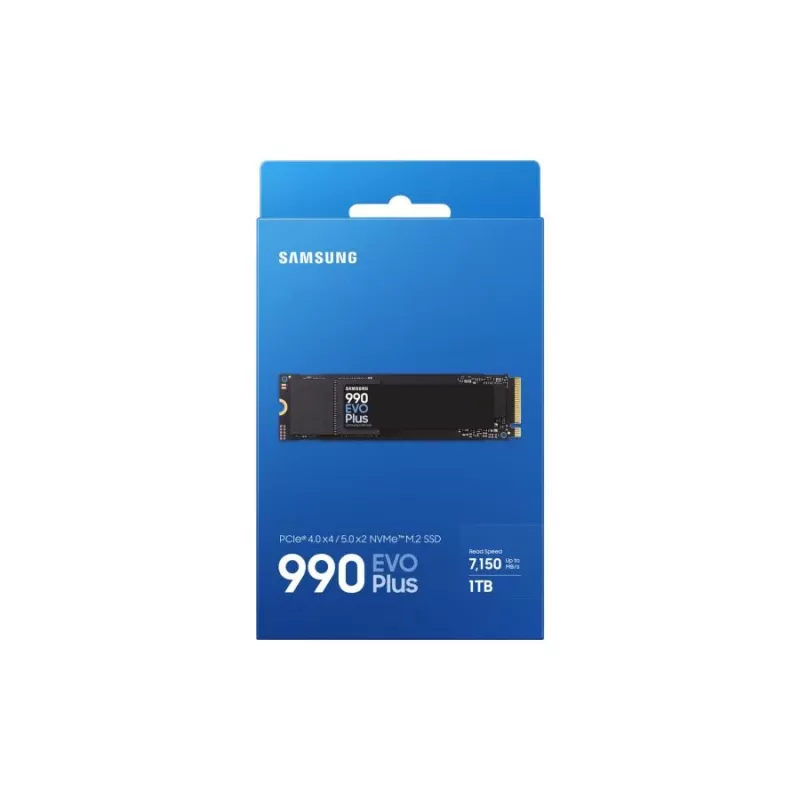 Samsung 990 EVO Plus SSD 1 TB M.2 PCIe 4.0 7150 MB/s 1350000 IOPS Melns