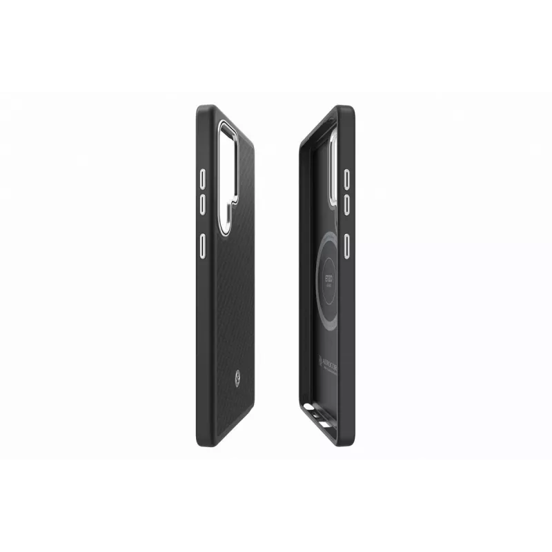 Samsung Enzo aramīda apvalks Galaxy S25 Ultra - melns sudrabs