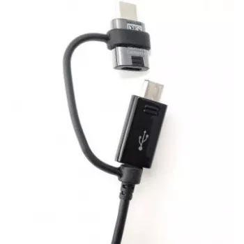 Samsung EP-DG950DBE Combo microUSB datu kabelis ar USB-C redukciju 1,4 m melns (Bulk)