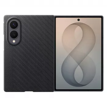 Samsung Galaxy Fold8 Carbon Magnet Standing Cover ar S Pen slotu un statīvu – Melns (EF-KF971SBEGWW)