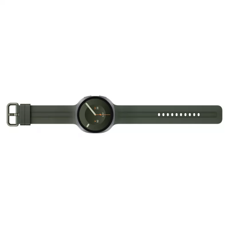 Samsung Galaxy Watch9 LTE 44 mm sudraba viedpulkstenis ar olīvu sporta siksniņu M/L