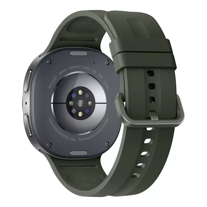 Samsung Galaxy Watch9 LTE 44 mm sudraba viedpulkstenis ar olīvu sporta siksniņu M/L