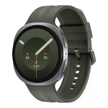 Samsung Galaxy Watch9 LTE 44 mm sudraba viedpulkstenis ar olīvu sporta siksniņu M/L