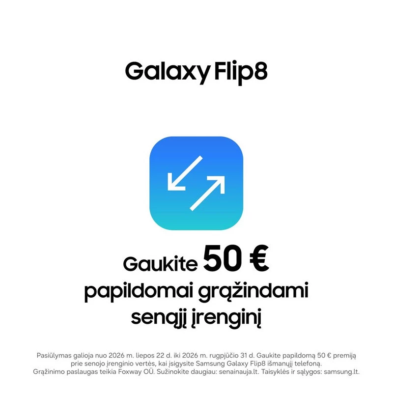 Samsung Galaxy Z Flip8 5G 256GB Cream - Salokāms viedtālrunis, 6.9 collu Dynamic AMOLED 2X, 12GB RAM, Dual SIM