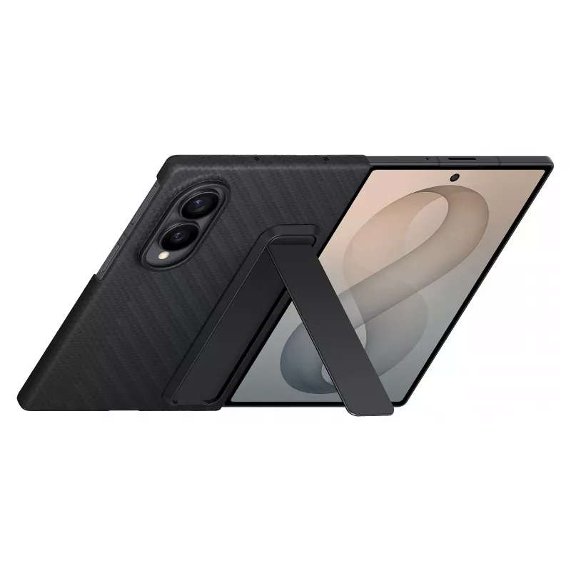 Samsung Galaxy Z Fold8 Carbon statīva vāciņš ar balstu – melns, EF-XF971SBEGWW