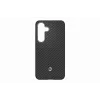 Samsung GP-FPS931PGABW Enzo Aramid Maciņš Samsung Galaxy S25, Melns Sudrabs