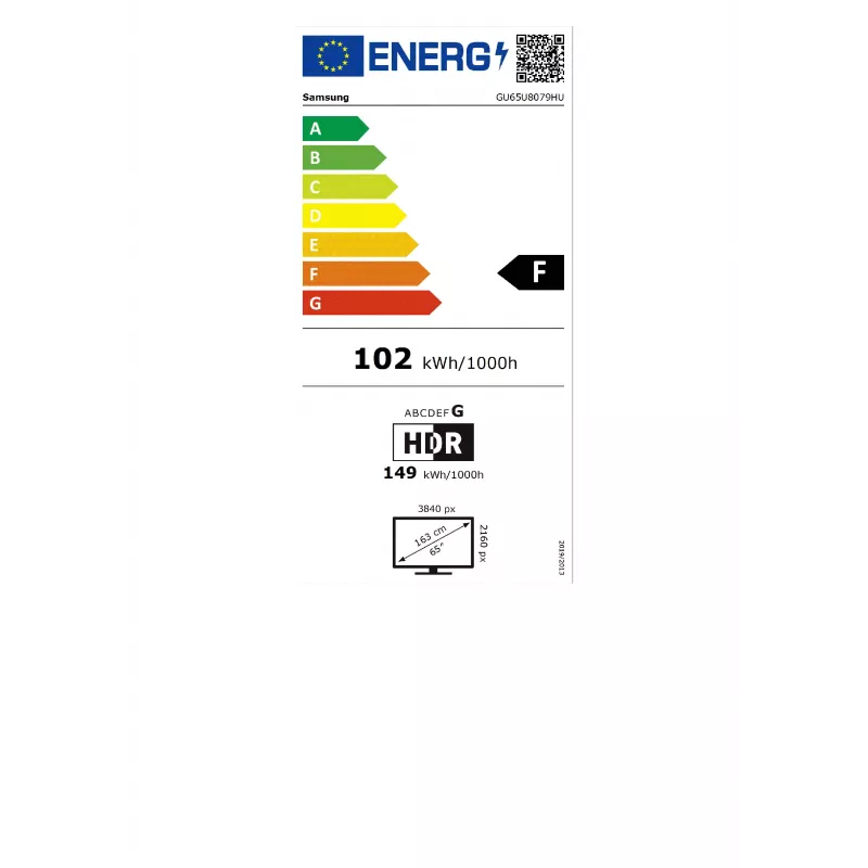 Samsung GU65U8079HUXZG 65 inch 4K Ultra HD LED Smart TV ar Tizen, HDR10+, Wi-Fi, Bluetooth, 3 HDMI, 2 USB, Ethernet, 20W skaļruņi