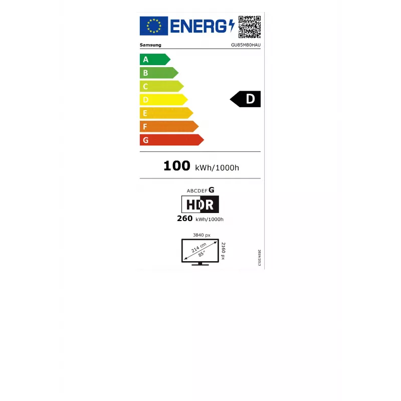Samsung GU85M80HAUXZG 85 collu 4K Ultra HD Smart LED televizors (2024) - Tizen, 400x300 VESA, Wi-Fi, LAN, HDMI