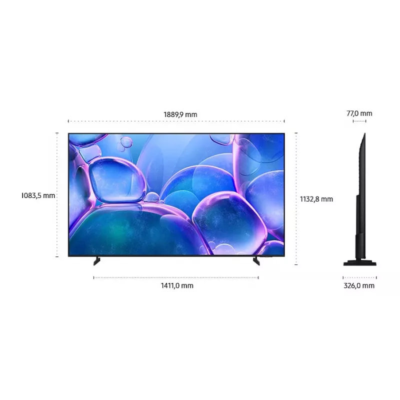 Samsung GU85U7079FUXZG 214 cm (85 inch) 4K UHD Smart TV, 50 Hz, HDR10+, Melns