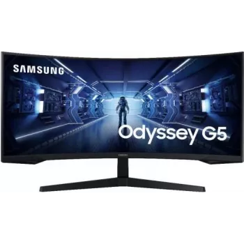 Samsung Odyssey G5 C34G55TWWU 34 collu Ultra WQHD izliekts spēļu monitors - 165Hz, 1ms, FreeSync Premium, melns