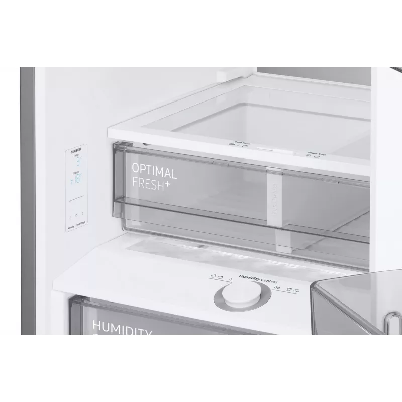 Samsung RB38C7B6BS9/EF Ledusskapis ar apakšējo saldētavu, 390L kopējā ietilpība, No Frost, Digital Inverter kompresors, Nerūsējošā tērauda izskats, Wi-Fi SmartThings